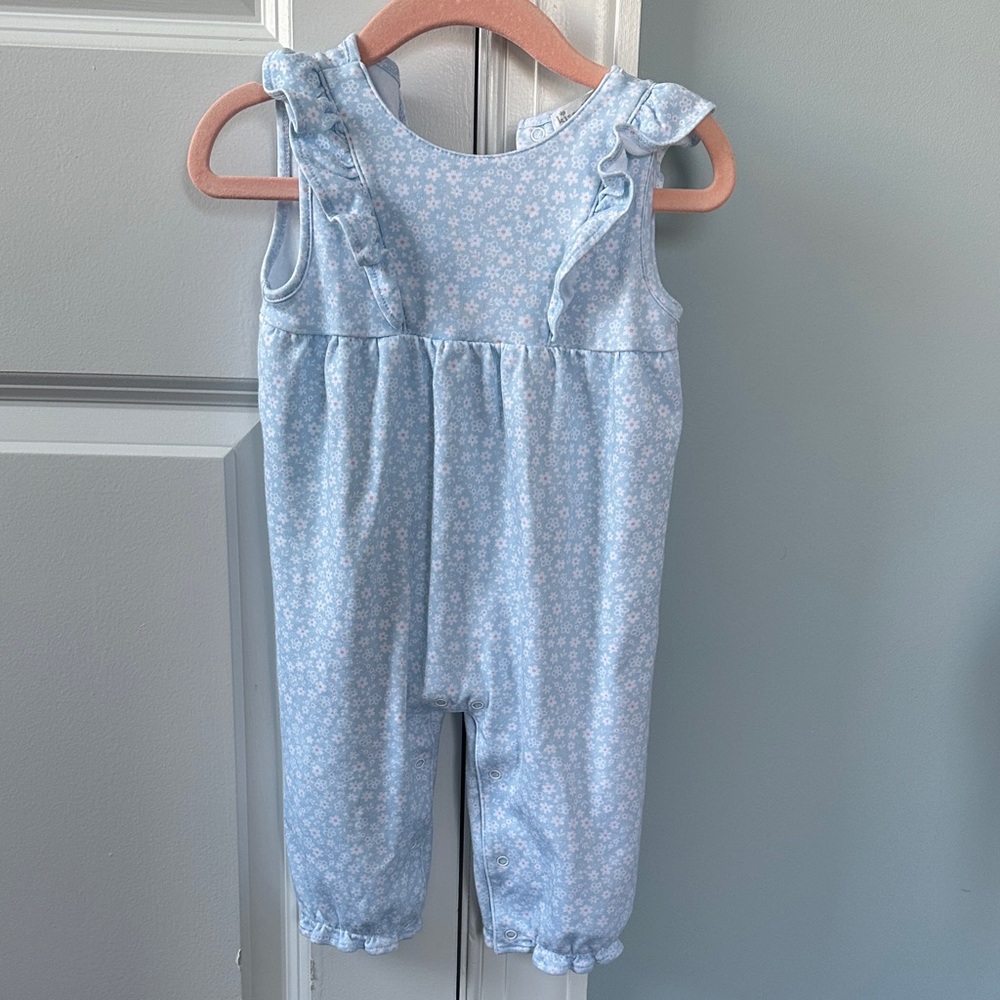 Kissy Kissy Light Blue Floral Romper Set 9M